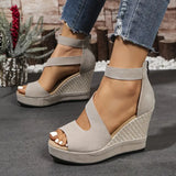 Oriane – Elegante Keilsandalen im Espadrille-Stil – Beige