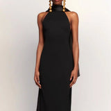 Nidia : Elegantes Kleid mit hoher Struktur für die jährliche Modenschau – Schwarz