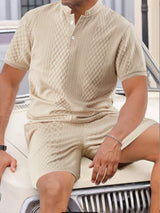 Reginald – Zweiteiliger Satz Mit Strukturiertem Muster – Beige