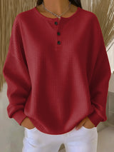 Anne - Pullover mit Kragen – Rot