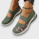Averina – Femininer Komfort-Sneaker mit Stickerei – Grün