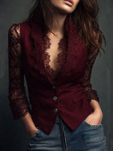Yara - Soft-Touch-Bluse – Bordeaux