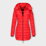 Mathilde - Eleganter & isolierender Wintermantel – Rot