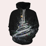 Eric - weihnachts-kapuzenpullover für männer – Schwarz