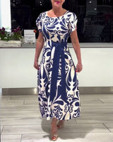 Prag Kleid mit verstellbarem Band – Blau