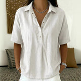 Eulalia - Bluse mit Soft-Touch-Kragen – Weiß