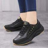 Halora - Legerer Schnür-Sneaker – Schwarz und Gold