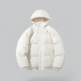 Herrenwinterjacke mit Kapuze | Reißverschlussform – Weiß