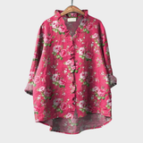 Leona | Oversized Leinen-Bluse – Rosa