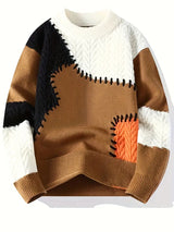 Wagner – Lässiger Strickpullover Mit Rundhalsausschnitt – Braun
