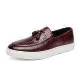 Jyules | Herren Casual Leder Business Slipper – Rotwein