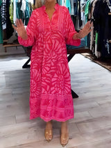 SELVIANNE - Künstlerisches Druckkleid – Pink