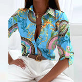 Damen Bluse | Klassischer Kragen – Cyan