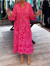Carmilla - Lebhaftes Bedrucktes Kleid – Pink (Fast ausverkauft)