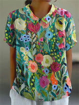 Daisy | Aquarell Floral Shirt – Mehrfarbig