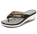 Alice Leroy | Weich gepolsterte Flip Flops Zehenstegsandalen – Schwarz