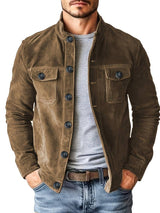 Neeman - Lässige Langarm Jacke Mit Tasche – Braun