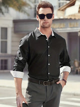 Alexander | Elegantes Businesshemd mit Kontrastdetails – Schwarz