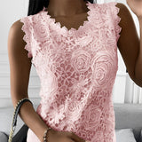 Intricate  Ärmellose Bluse aus Spitze – Rosa