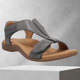 FunStep - Schnalle Leder flach Sandalen – Grau