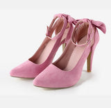 Isabelle - Damen High Heels mit Schleife und Knöchelriemen – Rosa