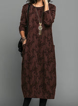 Dina | Elegantes Winterkleid – Burgunderrot