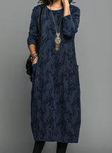 Dina | Elegantes Winterkleid – Blau