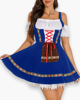 Oktoberfest Kleid Damen | Klassisches Trachten Outfit mit Dirndl-Stil – Blau