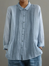 Tzurya - Elegante Patchwork Bluse – Hellblau