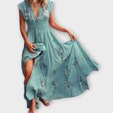 Felizia – Boho-Kleid mit bezaubernder Stickerei – Hellgrün