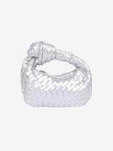 Sienna | Mini Braided Handle Tasche Aus Premium Veganem Leder, 28x15cm – Silber