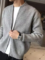 MARENZO – Der strick-cardigan für moderne männer – Grau