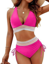 Robyn – Hochgeschnittene Bikinis mit Trendigem Design – Rosenrot