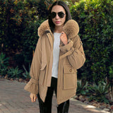 Maela - warmer outdoor-jacke für damen – Braun