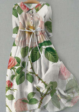Ilse - Vintage-Blumenkleid – Grün