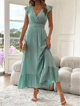 Nicole | Elegantes Kleid mit V-Ausschnitt – Grün