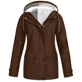 Elvira | Fleecegefütterter Regenmantel für Damen – Braun