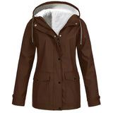 Cozyshield | mit fleece gefütterte, wasserdichte regenjacke für herbst/winter – Braun
