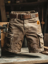 Leo | Retro Cargo-Shorts mit vielen Taschen – Braun