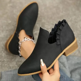 Veredah - Trendige Stiefeletten Mit Rüschen – Schwarz