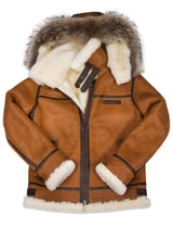 Jade - damen-lammfellmantel mit fell – Braun