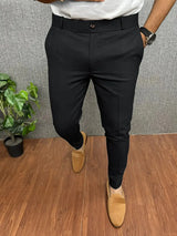 Herren Hose Slim Fit | Leicht Bequem – Schwarz