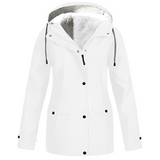 Elvira | Fleecegefütterter Regenmantel für Damen – Weiß