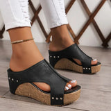 Tanja | Bequeme Keilsandalen für jeden Tag – Schwarz