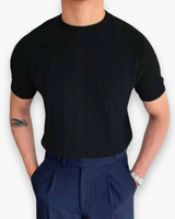 Herren Elegantes Slim Fit T-Shirt | Stilvoll und Modern – Schwarz
