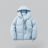 Herrenwinterjacke mit Kapuze | Reißverschlussform – Hellblau