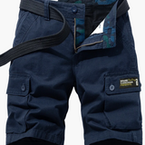 Lässige Cargo-Shorts für Herren mit Gürtel und Taschen – Marineblau