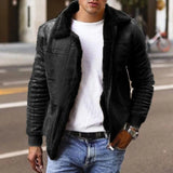 Herren Jahrgang Bomber Jacke | Warme – Schwarz