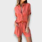 Pauline – Sommerlicher Zweiteiler mit zeitloser Eleganz – Orange