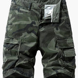 Herren-Bermudashorts mit Camouflage-Design und Taschen – Armeegrün
